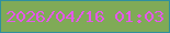 文字の大きさ：2、枠の色：2f909f、背景の色：80aa57、文字の色：e558ea 無料ブログパーツのブログ時計