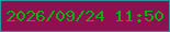 文字の大きさ：1、枠の色：2f93a4、背景の色：910e51、文字の色：05b10f 無料ブログパーツのブログ時計