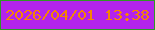 文字の大きさ：1、枠の色：2f9826、背景の色：b323ec、文字の色：f58403 無料ブログパーツのブログ時計