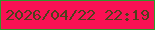 文字の大きさ：2、枠の色：2f982c、背景の色：f91154、文字の色：4d411c 無料ブログパーツのブログ時計