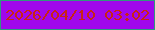 文字の大きさ：3、枠の色：2f987e、背景の色：a007ec、文字の色：c82415 無料ブログパーツのブログ時計