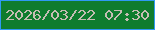 文字の大きさ：1、枠の色：2f99f4、背景の色：0f7c2e、文字の色：c5bdb3 無料ブログパーツのブログ時計