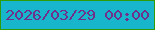 文字の大きさ：5、枠の色：2f9c06、背景の色：17b6cc、文字の色：70308a 無料ブログパーツのブログ時計
