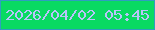 文字の大きさ：3、枠の色：2f9ec0、背景の色：09da62、文字の色：b9c4fb 無料ブログパーツのブログ時計