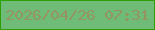 文字の大きさ：1、枠の色：2f9f06、背景の色：6ebc78、文字の色：95935f 無料ブログパーツのブログ時計