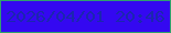 文字の大きさ：5、枠の色：2fa16e、背景の色：3408f1、文字の色：1b26af 無料ブログパーツのブログ時計