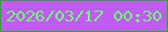 文字の大きさ：3、枠の色：2fa335、背景の色：c05bf3、文字の色：68ff6a 無料ブログパーツのブログ時計