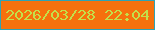 文字の大きさ：5、枠の色：2fa3b4、背景の色：f6710d、文字の色：c3e04a 無料ブログパーツのブログ時計
