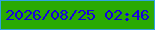 文字の大きさ：5、枠の色：2fa3e0、背景の色：29aa03、文字の色：1700df 無料ブログパーツのブログ時計