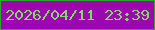 文字の大きさ：2、枠の色：2fa52f、背景の色：9d05af、文字の色：7fda66 無料ブログパーツのブログ時計