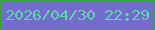 文字の大きさ：3、枠の色：2fa833、背景の色：736cce、文字の色：5cd8a8 無料ブログパーツのブログ時計