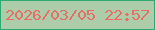 文字の大きさ：4、枠の色：2fa971、背景の色：adcdaa、文字の色：e66e65 無料ブログパーツのブログ時計