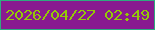 文字の大きさ：5、枠の色：2faa7f、背景の色：891a90、文字の色：94c807 無料ブログパーツのブログ時計