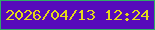 文字の大きさ：1、枠の色：2fab68、背景の色：570abb、文字の色：e4d918 無料ブログパーツのブログ時計