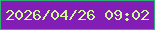 文字の大きさ：1、枠の色：2fae71、背景の色：821eb6、文字の色：cefb96 無料ブログパーツのブログ時計