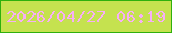 文字の大きさ：3、枠の色：2fb00d、背景の色：c5e24f、文字の色：f7aff6 無料ブログパーツのブログ時計
