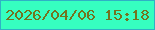 文字の大きさ：2、枠の色：2fb1c5、背景の色：36ffc0、文字の色：73731f 無料ブログパーツのブログ時計
