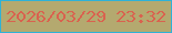 文字の大きさ：3、枠の色：2fb2d7、背景の色：b4a96f、文字の色：d9624f 無料ブログパーツのブログ時計