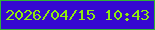 文字の大きさ：4、枠の色：2fb334、背景の色：3608d0、文字の色：8eec0c 無料ブログパーツのブログ時計