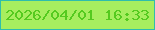 文字の大きさ：3、枠の色：2fbdac、背景の色：a7ee5f、文字の色：55ca1f 無料ブログパーツのブログ時計