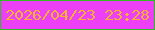 文字の大きさ：3、枠の色：2fbe22、背景の色：ed40f6、文字の色：fcb132 無料ブログパーツのブログ時計