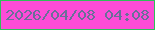 文字の大きさ：5、枠の色：2fbf59、背景の色：fd4cd7、文字の色：6a6f99 無料ブログパーツのブログ時計