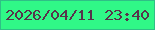 文字の大きさ：3、枠の色：2fbf86、背景の色：30f887、文字の色：57334b 無料ブログパーツのブログ時計