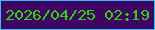 文字の大きさ：4、枠の色：2fc0f6、背景の色：3e0463、文字の色：3acc0e 無料ブログパーツのブログ時計
