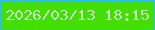 文字の大きさ：2、枠の色：2fc2db、背景の色：43de02、文字の色：c8e7c8 無料ブログパーツのブログ時計