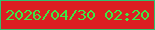 文字の大きさ：5、枠の色：2fc36e、背景の色：dc1e22、文字の色：3de745 無料ブログパーツのブログ時計