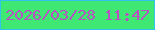 文字の大きさ：2、枠の色：2fc3ed、背景の色：3fe873、文字の色：b951c3 無料ブログパーツのブログ時計