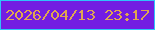 文字の大きさ：2、枠の色：2fc3fa、背景の色：731de2、文字の色：e0a750 無料ブログパーツのブログ時計