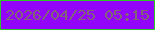 文字の大きさ：1、枠の色：2fc629、背景の色：9205fa、文字の色：816475 無料ブログパーツのブログ時計