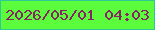 文字の大きさ：2、枠の色：2fc896、背景の色：5bfc3c、文字の色：872564 無料ブログパーツのブログ時計