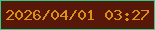 文字の大きさ：4、枠の色：2fcb89、背景の色：581809、文字の色：dd9112 無料ブログパーツのブログ時計