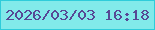 文字の大きさ：1、枠の色：2fccda、背景の色：82eaea、文字の色：574895 無料ブログパーツのブログ時計