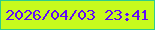 文字の大きさ：2、枠の色：2fcd89、背景の色：c7fb1d、文字の色：610bf8 無料ブログパーツのブログ時計