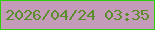 文字の大きさ：4、枠の色：2fce0d、背景の色：c59bba、文字の色：5b8d2a 無料ブログパーツのブログ時計