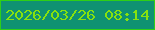 文字の大きさ：1、枠の色：2fcf17、背景の色：0f9272、文字の色：87e20e 無料ブログパーツのブログ時計