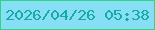 文字の大きさ：4、枠の色：2fd484、背景の色：86dff4、文字の色：17aaa2 無料ブログパーツのブログ時計