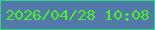 文字の大きさ：2、枠の色：2fd582、背景の色：5379ab、文字の色：46f227 無料ブログパーツのブログ時計