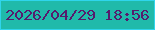 文字の大きさ：3、枠の色：2fd5ec、背景の色：20baaa、文字の色：561b6d 無料ブログパーツのブログ時計