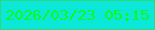 文字の大きさ：4、枠の色：2fd97a、背景の色：0be8da、文字の色：0ff918 無料ブログパーツのブログ時計