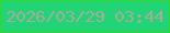 文字の大きさ：4、枠の色：2fda1f、背景の色：22d477、文字の色：a7ab99 無料ブログパーツのブログ時計