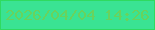 文字の大きさ：5、枠の色：2fda60、背景の色：3ae393、文字の色：68d35d 無料ブログパーツのブログ時計