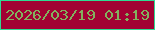 文字の大きさ：3、枠の色：2fda92、背景の色：a20133、文字の色：82b15e 無料ブログパーツのブログ時計