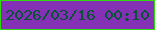 文字の大きさ：3、枠の色：2fdb0c、背景の色：8531b6、文字の色：065234 無料ブログパーツのブログ時計