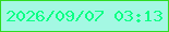 文字の大きさ：4、枠の色：2fdb21、背景の色：a4f8e3、文字の色：0bff84 無料ブログパーツのブログ時計