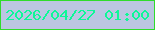 文字の大きさ：1、枠の色：2fdc2d、背景の色：bbc6e2、文字の色：0ef898 無料ブログパーツのブログ時計