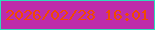 文字の大きさ：4、枠の色：2fdcba、背景の色：be2caa、文字の色：f04a01 無料ブログパーツのブログ時計